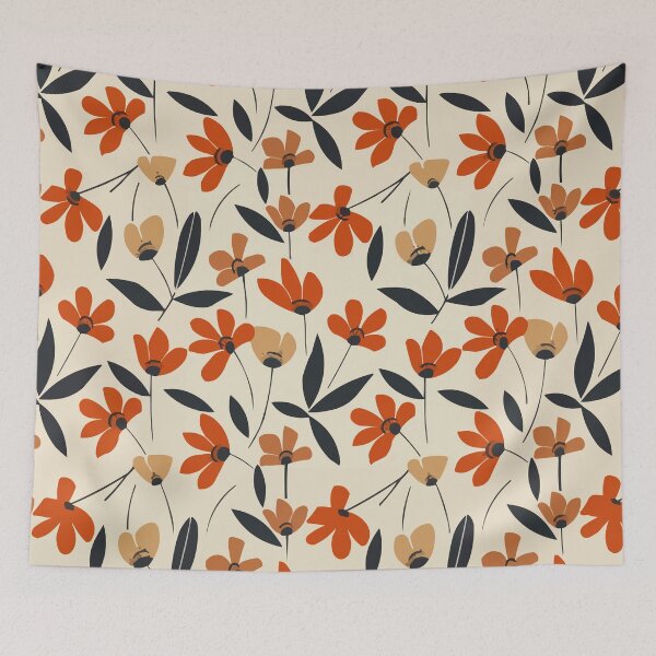 Item preview, Midcentury Floral Gardenscape designed and sold by meggydesigns.