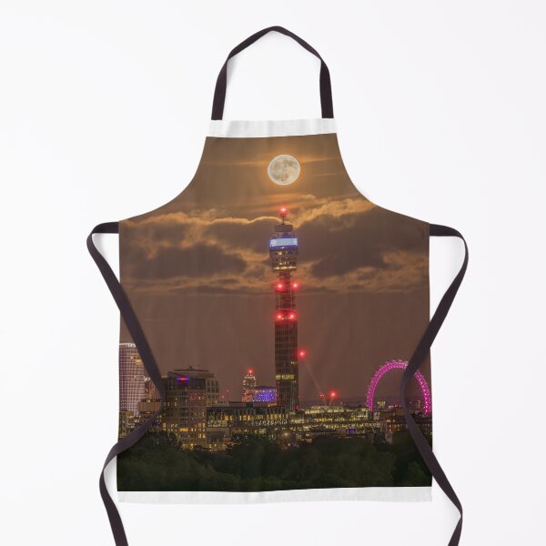 Item preview, Full moon rising over London City Night Skyline - Landscape Orientation designed and sold by henrytangphotos.