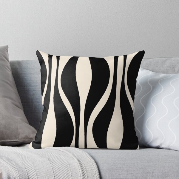 Item preview, Mid Century Modern Abstract Lounge Pattern in Black and Almond Cream designed and sold by kierkegaard.
