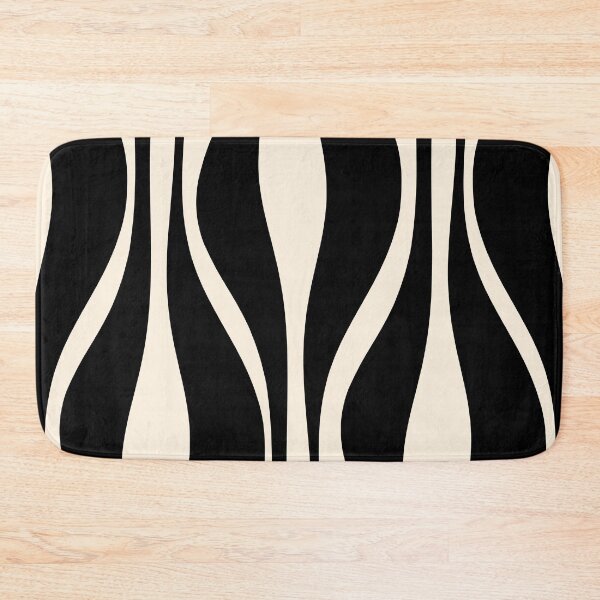 Item preview, Mid Century Modern Abstract Lounge Pattern in Black and Almond Cream designed and sold by kierkegaard.