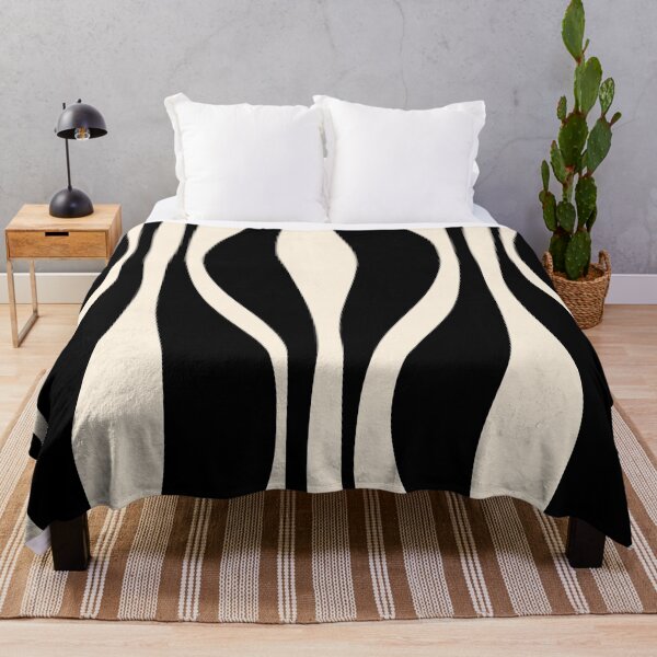 Item preview, Mid Century Modern Abstract Lounge Pattern in Black and Almond Cream designed and sold by kierkegaard.