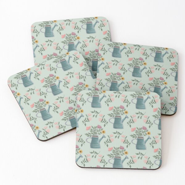 Item preview, Watering Can with lovely wildflowers and leaf branches designed and sold by JasmineGDesigns.