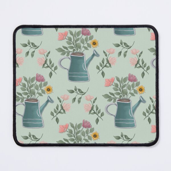Item preview, Watering Can with lovely wildflowers and leaf branches designed and sold by JasmineGDesigns.