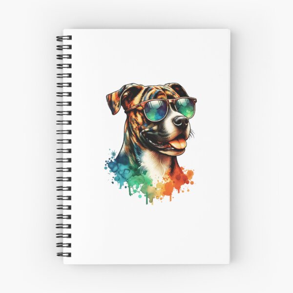 Item preview, Watercolor Treeing Tennessee Brindle Dog Wearing Sunglasses designed and sold by TheAnimalZ00.