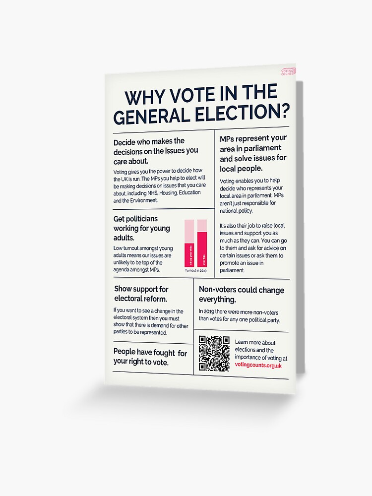 Thumbnail 1 of 2, Greeting Card, Why vote in the General Election? designed and sold by VotingCounts.