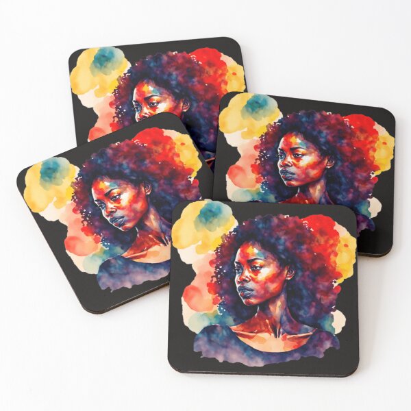 Item preview, African Woman Afro Color Painted Face designed and sold by La-Nuna.