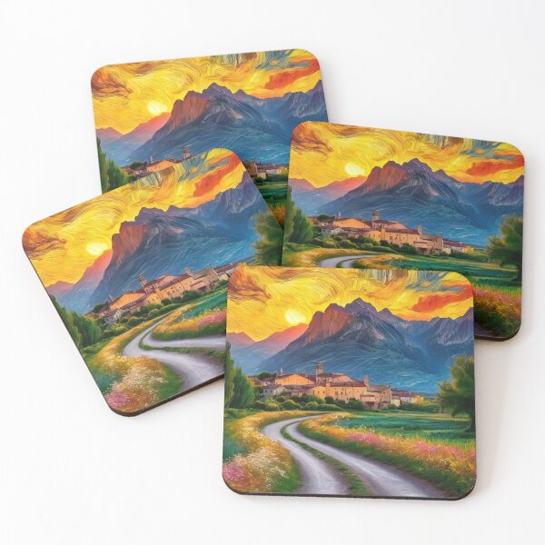 Artikelvorschau, postimpressionistisches Landschaftsölgemälde im Van Gogh-Stil entworfen und verkauft von metebf.