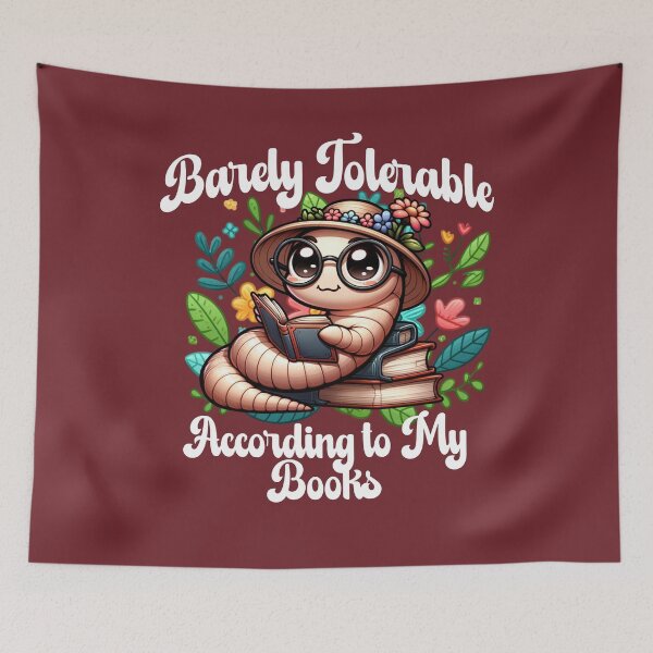 Item preview, Barely Tolerable Bookworm designed and sold by Belarte.shop.