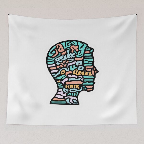 Item preview, Multilingual Mind Silhouette designed and sold by NiftyWrx.