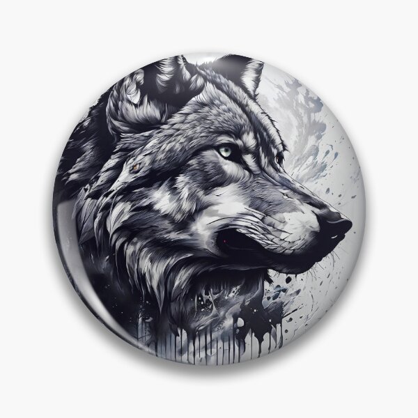 Item preview, Wolf in black and white designed and sold by PixelCraftDSG.