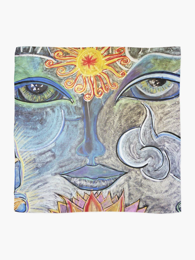 Thumbnail 2 of 3, Scarf, cloud vision designed and sold by InfinitePathArt.