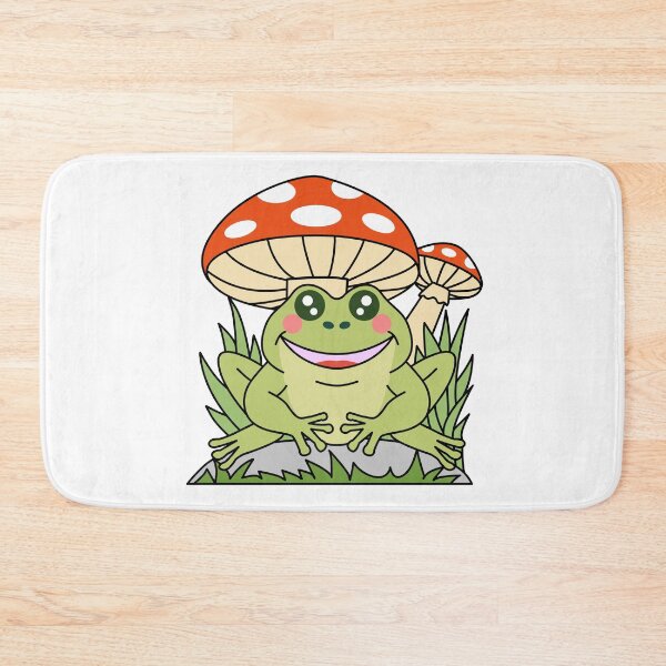 Item preview, Cute Happy Kawaii Frog and Mushroom Frog illustration designed and sold by micarto.