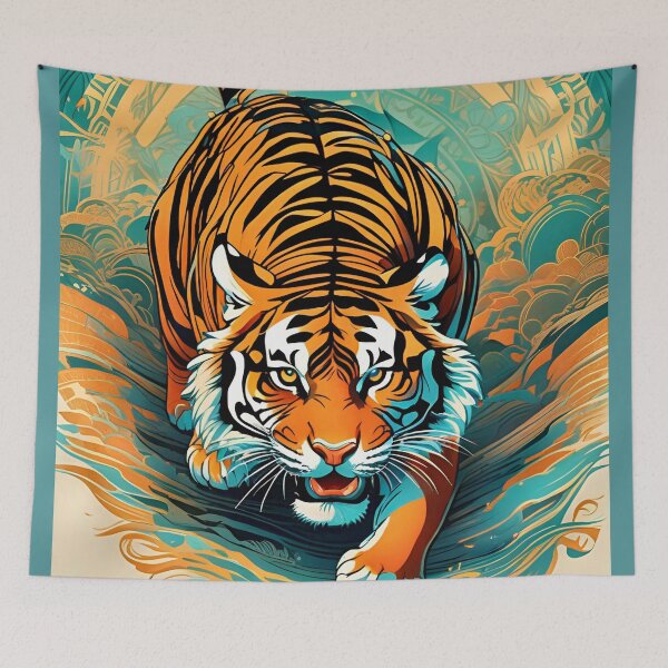 Aperçu de l'œuvre Tigre accroupi créée et vendue par MatrixTattoo.