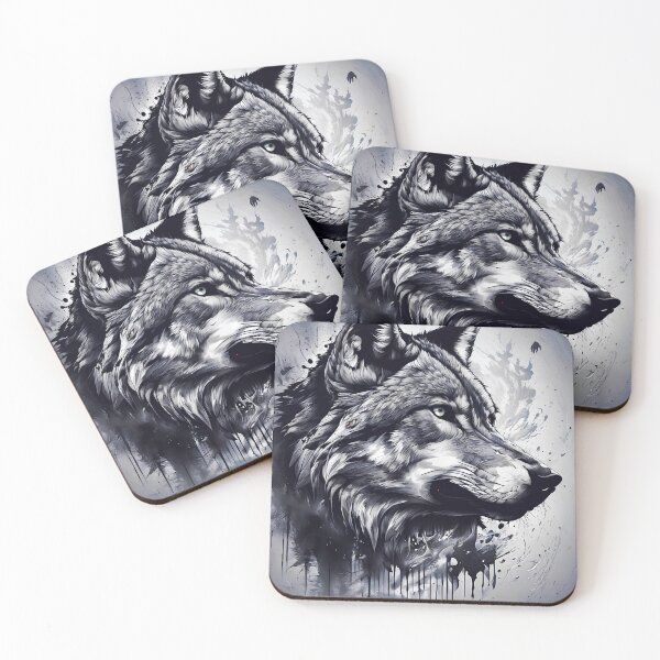 Item preview, Wolf in black and white designed and sold by PixelCraftDSG.