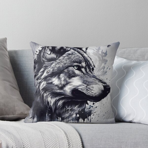 Item preview, Wolf in black and white designed and sold by PixelCraftDSG.