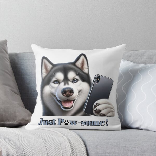 Item preview, Selfie-Loving Husky with Smartphone - Just Pawsome! designed and sold by ddproducts.