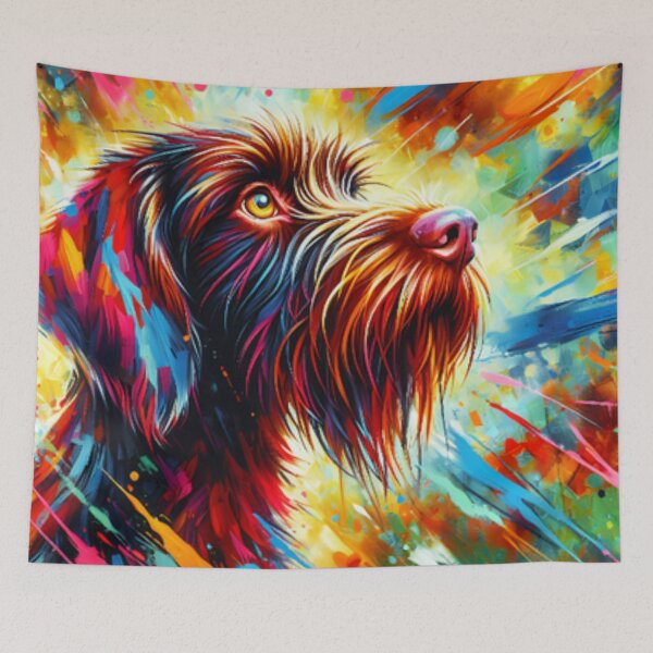 Item preview, Wirehaired Pointing Griffon Painting designed and sold by TheAnimalZ00.