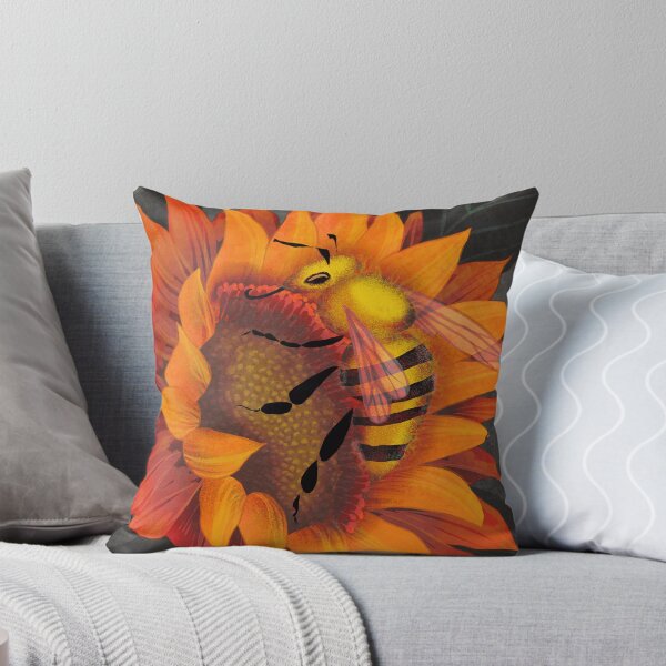 Item preview, Bee on sunflower illustration designed and sold by rose-michele.