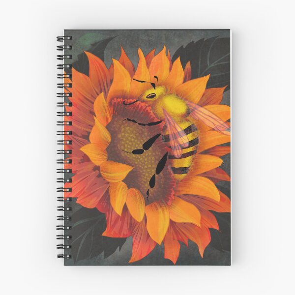 Item preview, Bee on sunflower illustration designed and sold by rose-michele.