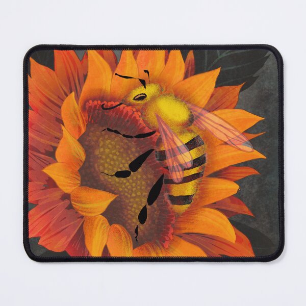 Item preview, Bee on sunflower illustration designed and sold by rose-michele.