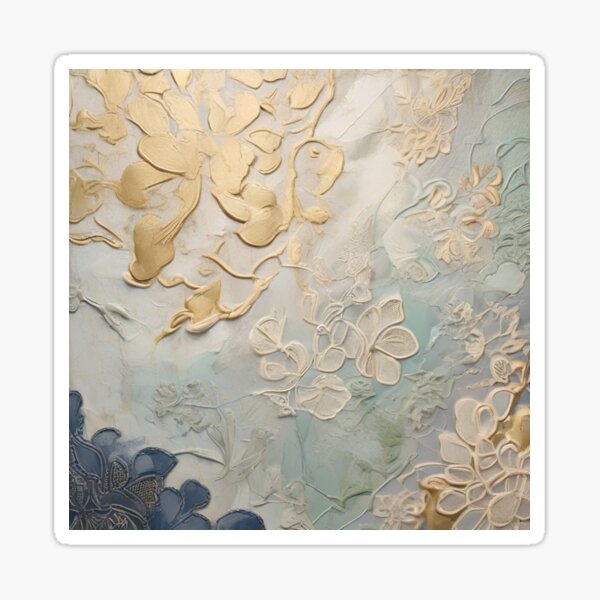 Item preview, Captivating Floral Luxury in Gold and Dark Blue designed and sold by roon-ai.