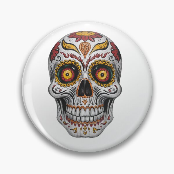 Item preview, Traditional Day of the Dead Skull designed and sold by FatGiantCat.