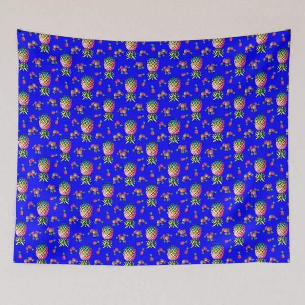 Item preview, Colorful Upside Down Pineapple Party Pattern | Electric Blue designed and sold by JLEmporium.