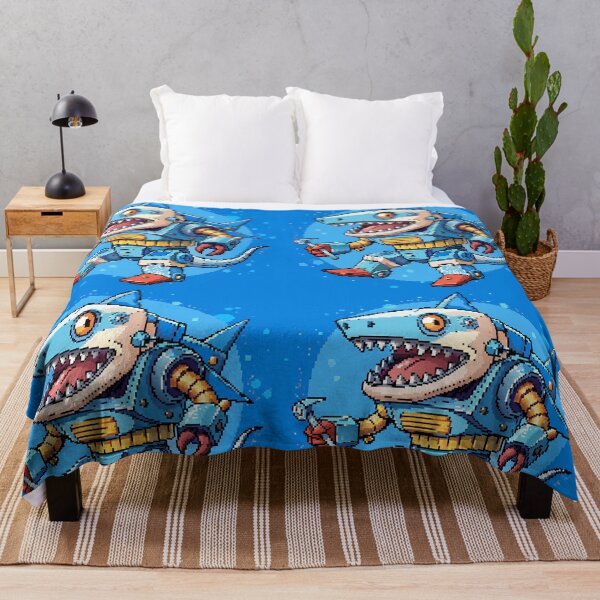 Item preview, Shark Robot Pixel Art: Classic 8-Bit Design designed and sold by Watchara Aekcheen.