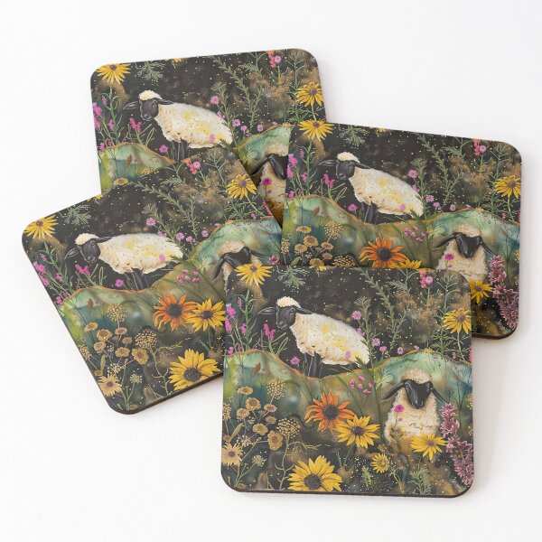 Item preview, Whimsical Suffolk Sheep in Field of New Jersey Native Plants designed and sold by thaneydesign.