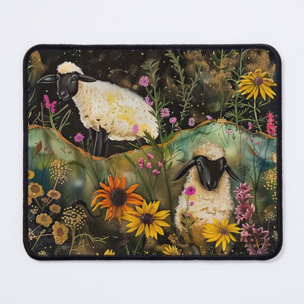 Item preview, Whimsical Suffolk Sheep in Field of New Jersey Native Plants designed and sold by thaneydesign.