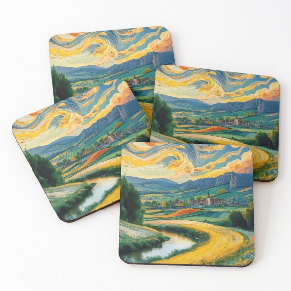 Artikelvorschau, postimpressionistisches Landschaftsölgemälde im Van Gogh-Stil entworfen und verkauft von metebf.