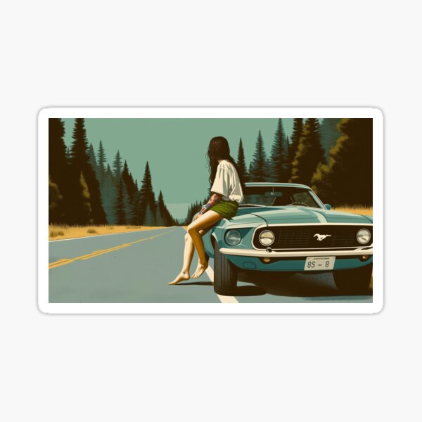 Item preview, Tattooed girl with bare feet on 1969 Mustang designed and sold by Cellyvanlaatzen.