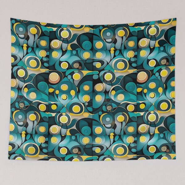 Item preview, Bauhaus Yellow Circles Green Background designed and sold by Zenvo.