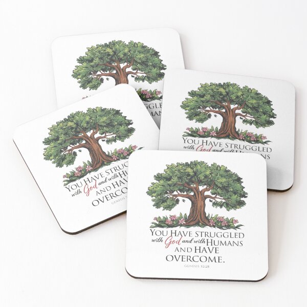 Item preview, You Have Struggled with God and with Humans and have Overcome, Genesis 32:28, Oak tree art designed and sold by Faithloveshop.