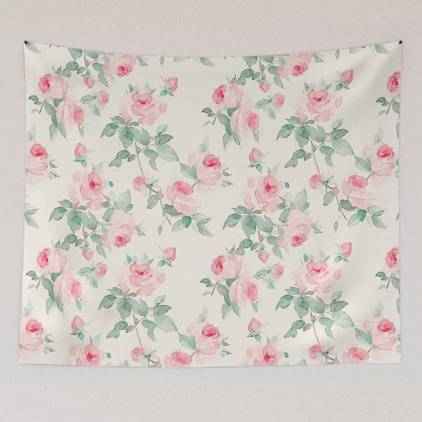 Item preview, Vintage flowers,pink roses,watercolor summer pattern  designed and sold by MariaMarinova.
