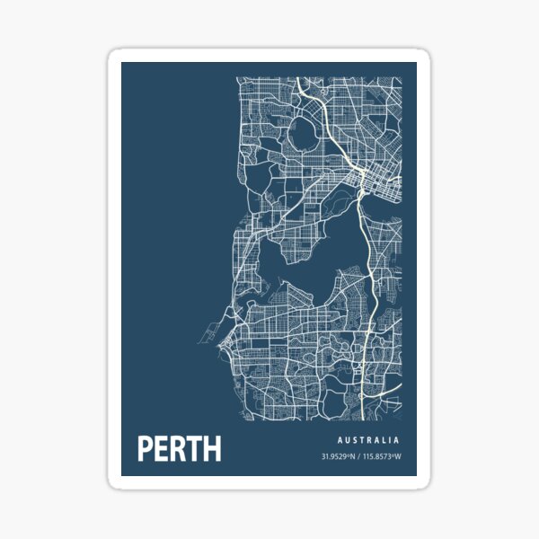 Item preview, Perth Blueprint City Map designed and sold by Peek-Designs.