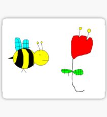 Bumble Bee in The Rose Sticker