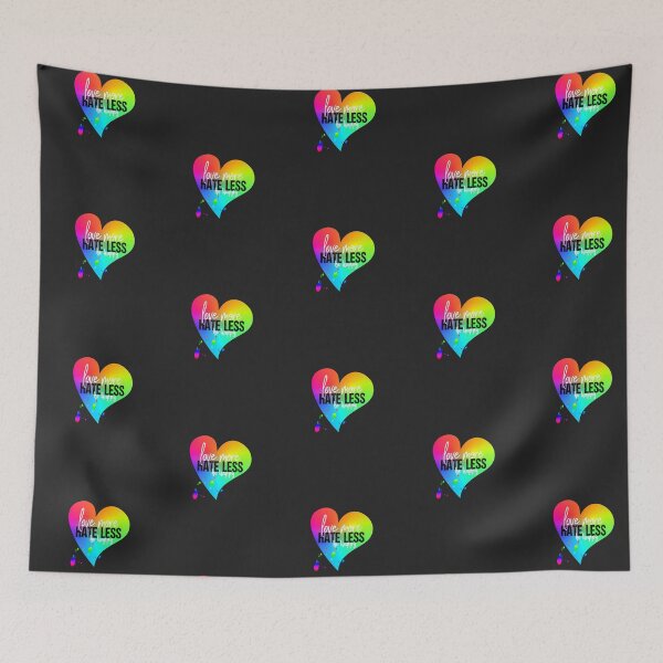 Item preview, Love More Hate Less Be Happy Psychedelic Paint Heart and Splatter designed and sold by Jecolds.