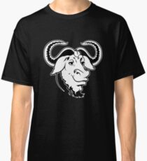 GNU (White Outline) Official Logo Mascot Sweatshirt Classic T-Shirt