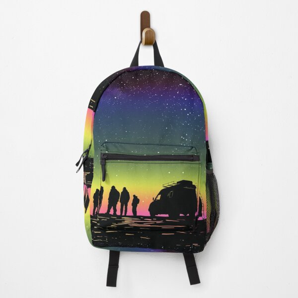 Item preview, Campers monochrome silhouette neon sky Active Outdoors Inspired Art designed and sold by CDC40.
