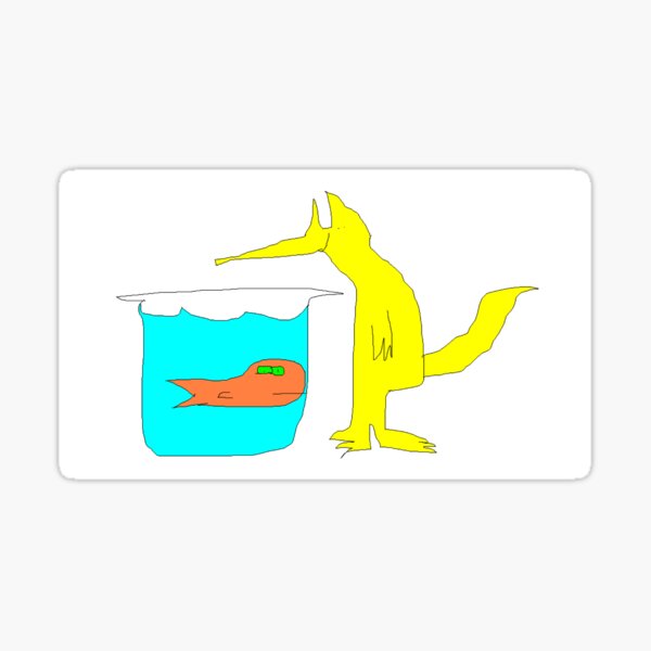 Fox and Goldfish Sticker