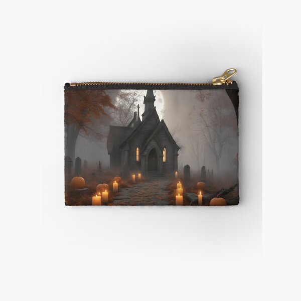 Item preview, Haunted Church & Graveyard Full Moon Halloween Scene designed and sold by EnchantedVista.
