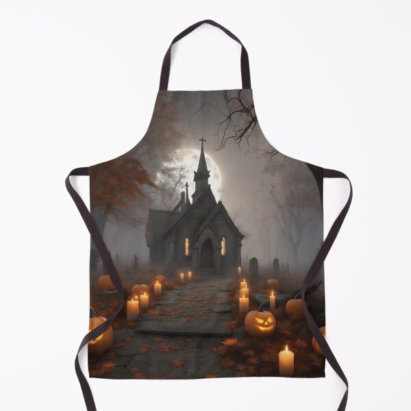 Artikelvorschau, Spukende Kirche & Friedhof Vollmond Halloween Szene entworfen und verkauft von EnchantedVista.