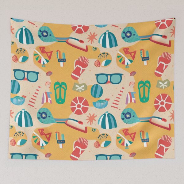 Item preview, Colorful Beach-Themed Pattern designed and sold by DesigntshirtWB.
