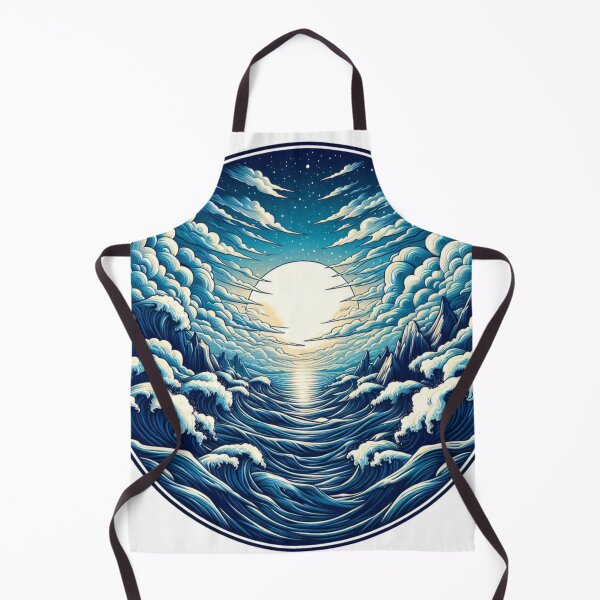 Item preview, Almighty Ocean with sun and blue waves designed and sold by bouslama_shop ⭐️⭐️⭐️⭐️⭐️.