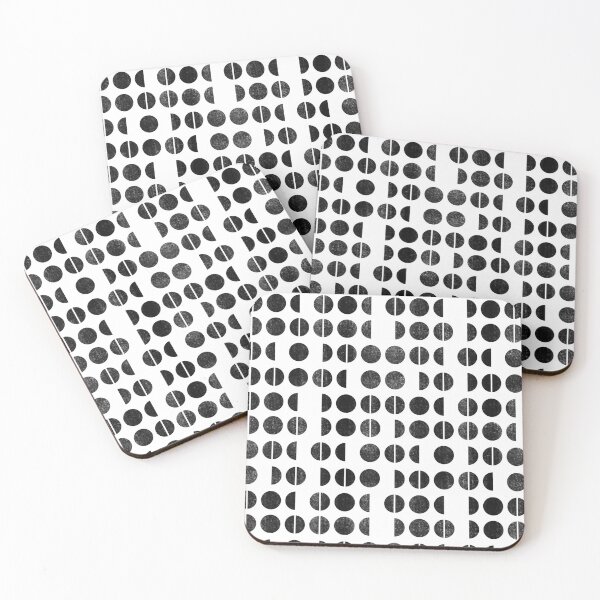 Item preview, White and Black Textured Circles - Modern Minimalist Circular Geometric Moon Phase Grid designed and sold by GenAumonier.