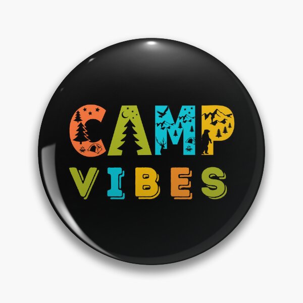 Item preview, Camp Vibes Retro Vintage Colorful Campers Typographic Design designed and sold by Raise2Shine.