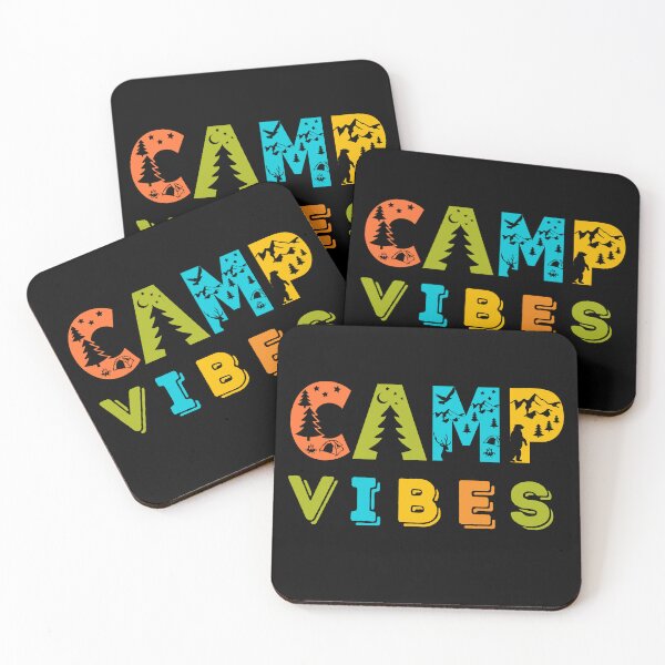 Item preview, Camp Vibes Retro Vintage Colorful Campers Typographic Design designed and sold by Raise2Shine.