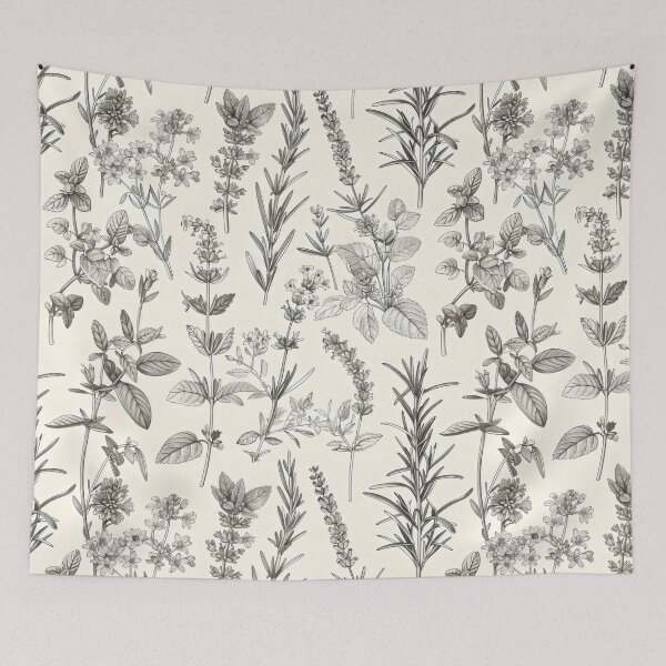 Item preview, Vintage Herb Garden Botanical Pattern designed and sold by VoyteksDesigns.