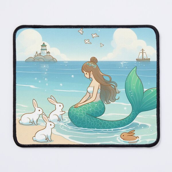 Item preview, Mermaid with Beach Bunnies designed and sold by ClearNight.